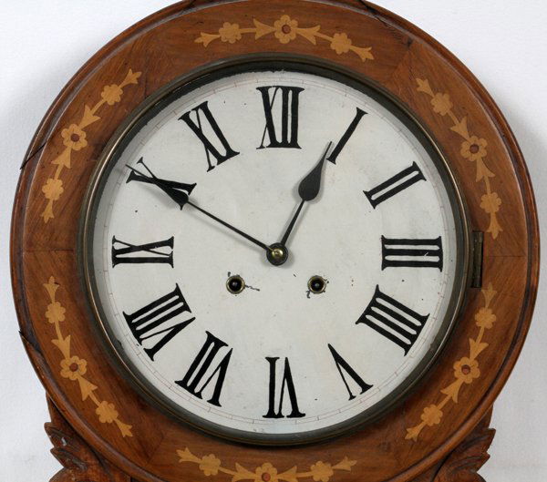 INLAID WALNUT ENGLISH REGULATOR PUB CLOCK Lot 32321