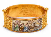 Micro Mosaic And 18k Gold Cuff Bracelet 1888, 37 g 1 PC