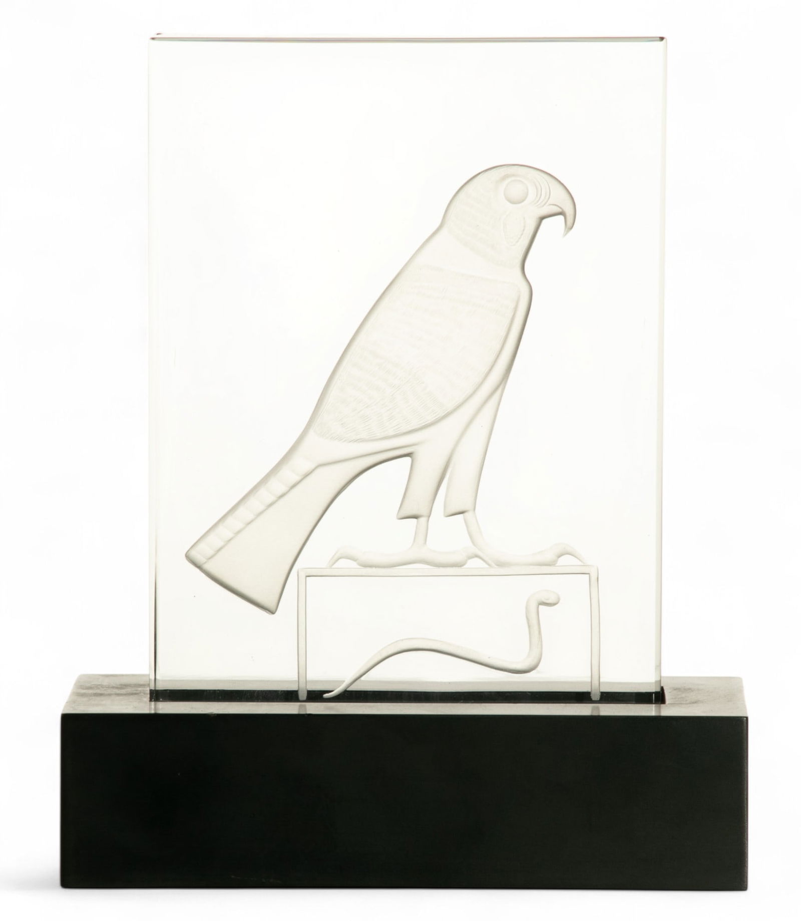 Baccarat (French, 1764) Crystal Sculpture, Ca. 1970, 'Egyptian Falcon', H 7" W 5.25" Depth 1.37" (1 of 6)