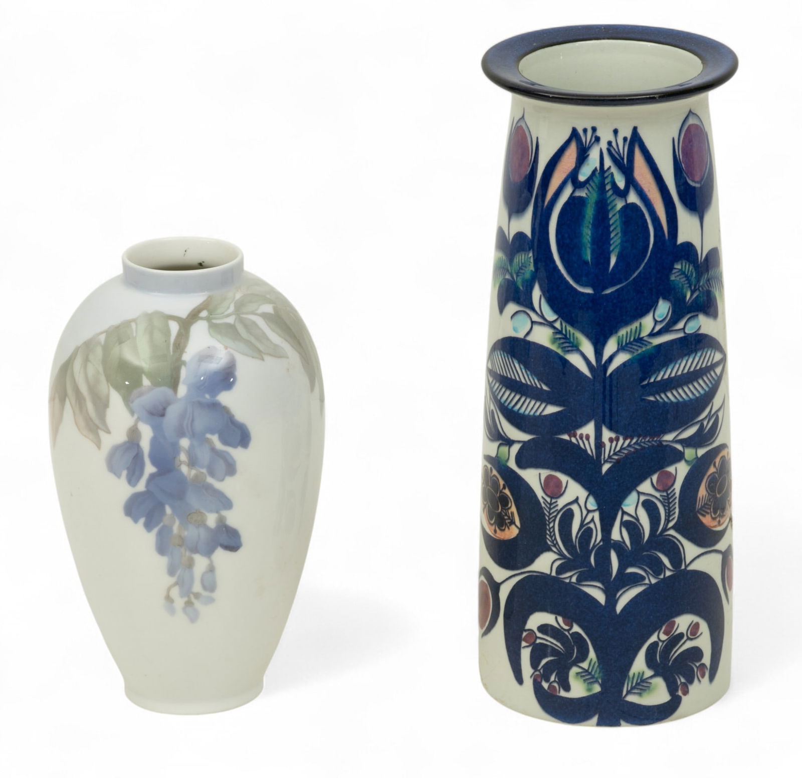 Royal Copenhagen (Danish) Earthenware And Porcelain Vases H 10" 2 PCS (1 of 6)