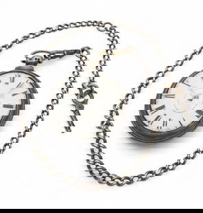 D. Barr, (English) Coin Silver Pocket Watch + Key And Chain 1839: D. Barr, (English) Coin Silver Pocket Watch + Key And Chain 1839 Opens to three parts. Impressed Rampant lion and leopard head as well as old English "D" date letter. Various papers found in case of w
