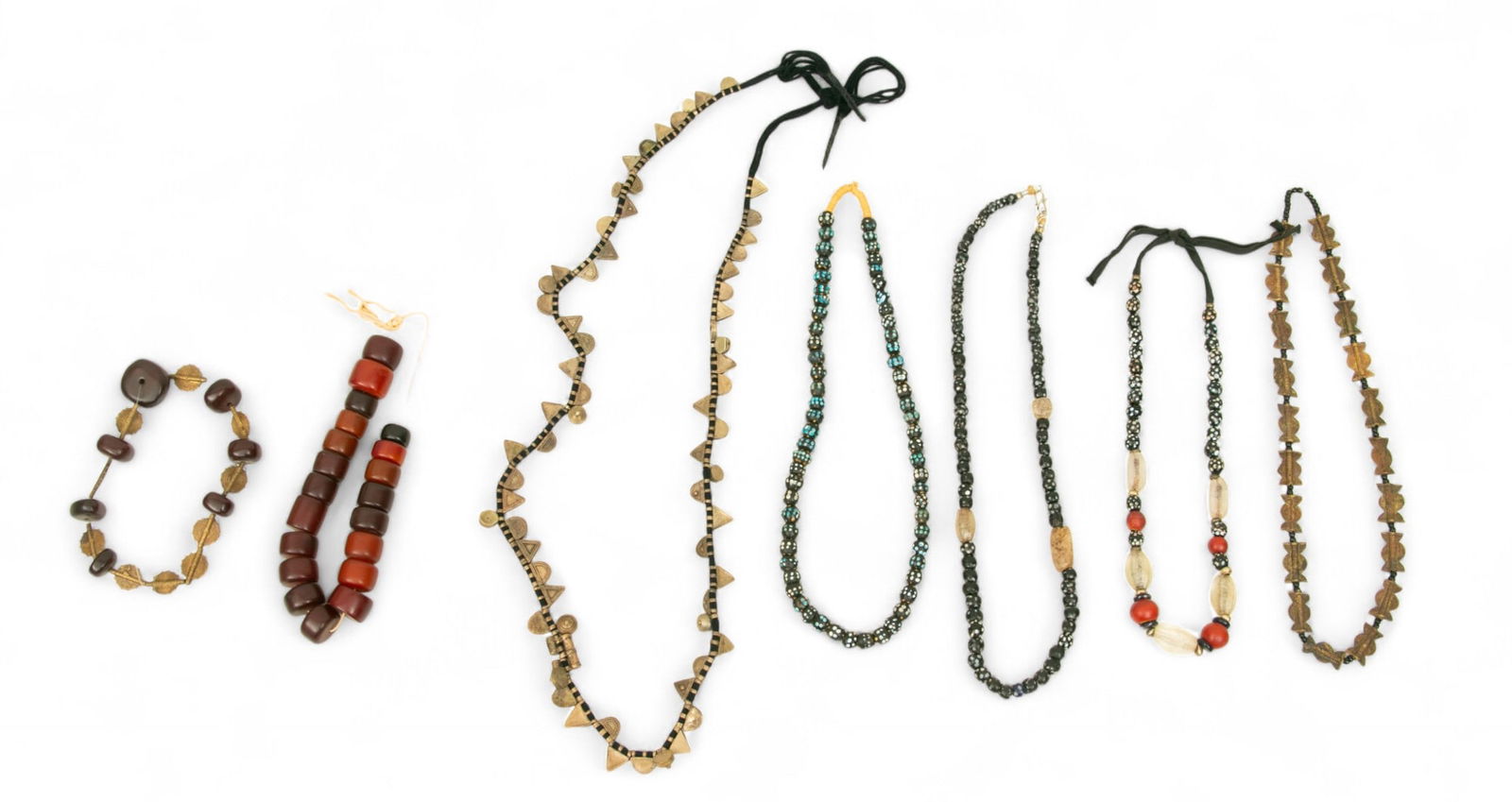 Tribal Beaded Necklaces H 10" W 6" L 3" 7 PCS (1 of 7)