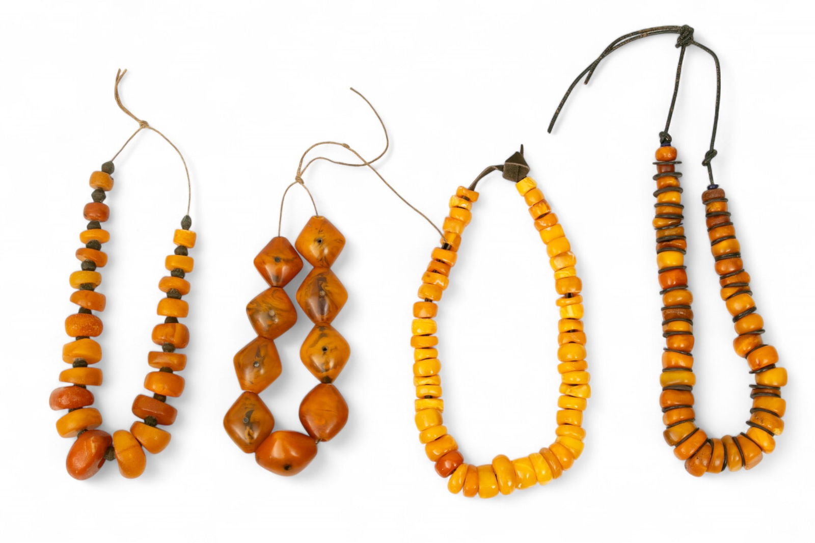 Tribal Amber Beaded Necklaces H 9" W 4" L 2" 4 PCS (1 of 5)