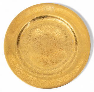 Royal Worcester (English) Porcelain 24KYG Plate Dia. 10" 1 PC: Royal Worcester (English) Porcelain 24KYG Plate Dia. 10" 1 PC Ovington Brothers Co. New York, NY. Display Wall- Plate. Provenance:  Property of a Prominent Grosse Pointe, MI Collector