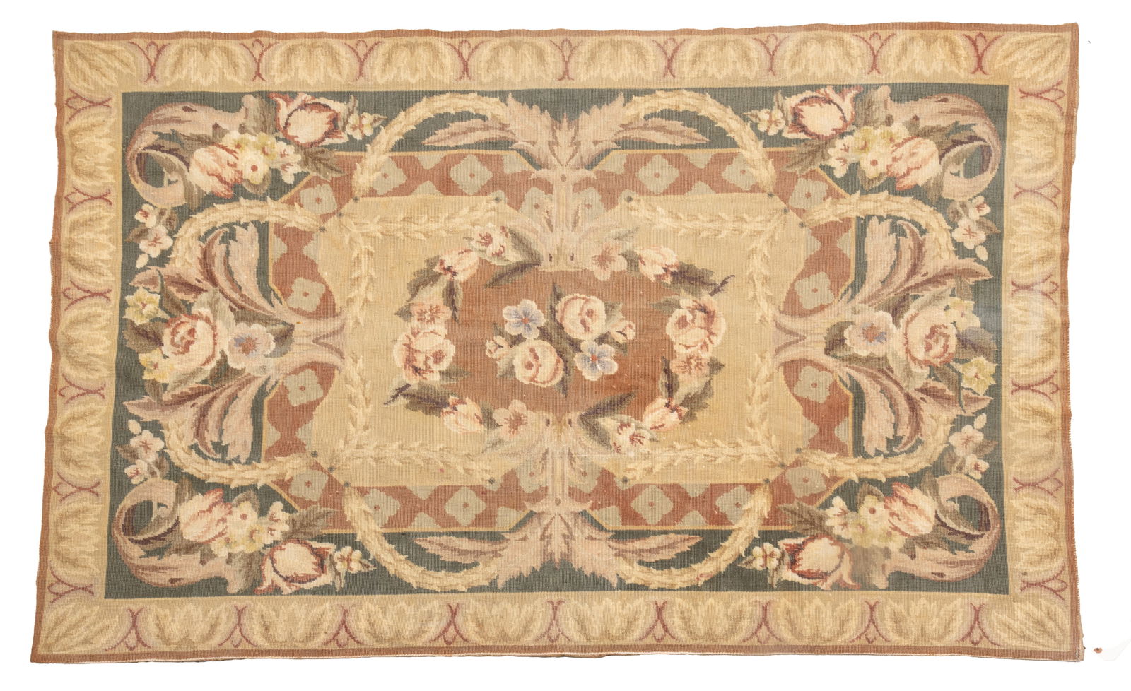 French (Aubusson Style) Machine Made Rug W 3' 9" L 5' 4" (1 of 4)