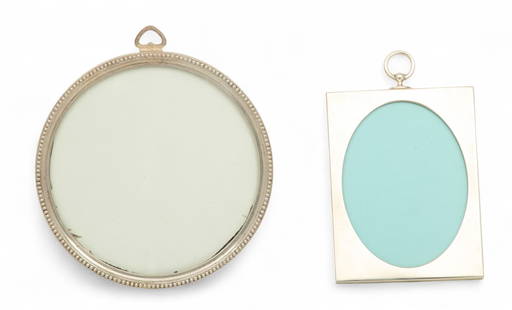 Tiffany Sterling Silver Photo Frame 4" X 3" + Another Frame: Tiffany Sterling Silver Photo Frame 4" X 3" + Another Frame Tiffany sterling&nbsp; photo&nbsp; frame. Plus one other round 4 1/2" silver plate.&nbsp; Provenance:  Property of a Bloomfield Hills, MI pr