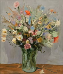 Marcel Dyf (French, 1899-1985) Oil on Canvas 'Still Life of Flowers in a Vase', H 30" W 26" Frame