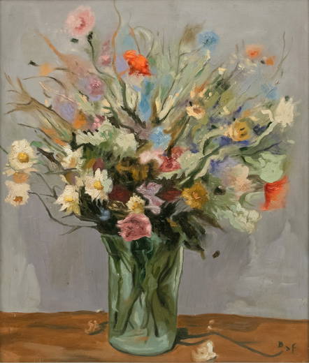 Marcel Dyf (French, 1899-1985) Oil on Canvas 'Still Life of Flowers in a Vase', H 30" W 26" Frame