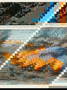 Christo And Jeanne-Claude (American) Offset Lithograph in Colors on Wove Paper 2003, 'The Gates VII,: Christo And Jeanne-Claude (American) Offset Lithograph in Colors on Wove Paper 2003, 'The Gates VII, from Project for Central Park, New York', H 30.75" W 24" Frame Size: H 42" W 32.5" Signed in