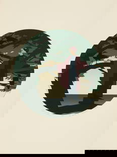 William Barnet (American, B. 1911-2012) Screenprint in Colors on Wove Paper 1980, 'Ariadne', H 29.5": William Barnet (American, B. 1911-2012) Screenprint in Colors on Wove Paper 1980, 'Ariadne', H 29.5" W 22" Signed in pencil lower right, dated, titled and annotated III, with full margins, unframed.