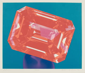Richard Bernstein (American, B. 1939-2002) Silkscreen in Colors on Wove Paper 1978, 'Ruby', H 23.5": Richard Bernstein (American, B. 1939-2002) Silkscreen in Colors on Wove Paper 1978, 'Ruby', H 23.5" W 28" Pencil signed and dated in the lower right. Titled in the lower left with an edition of