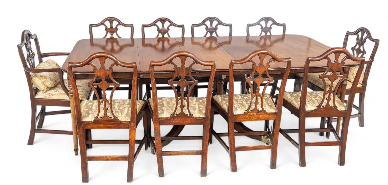 Benjamin Palmer Titter (English, 1772-1831) Regency Carved Mahogany Dining Room Table, Ca. (1 of 9)