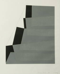 Jack Sonnenberg (American, 1925-2012) Aquatint Etching in Colors on Rives Wove Paper, 1970,: Jack Sonnenberg (American, 1925-2012) Aquatint Etching in Colors on Rives Wove Paper, 1970, 'Dimensions No. 4', H 32.75" W 21.75" Frame Size: H 37.52" W 30.5" Signed in pencil, dated, titled and numbe