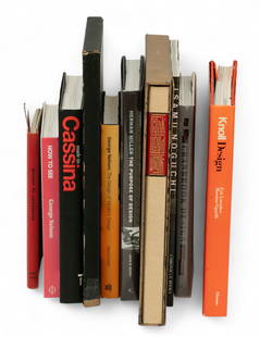 Group of Books Art Books H 13.75" W 13.25" 10 PCS: Group of Books Art Books H 13.75" W 13.25" 10 PCS First Edition Made in Cassina edited by Giampiero Bosoni, The Work of Frank Lloyd Wright the great Wendingen Edition by Horizon Press, Eero Saarinen