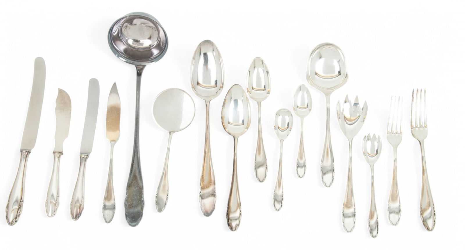 German WMF 90 Silver Flatware Dinner And Luncheon Set 173 Pcs Frame Size: H 12''  W 17''  Depth 14'' (1 of 6)