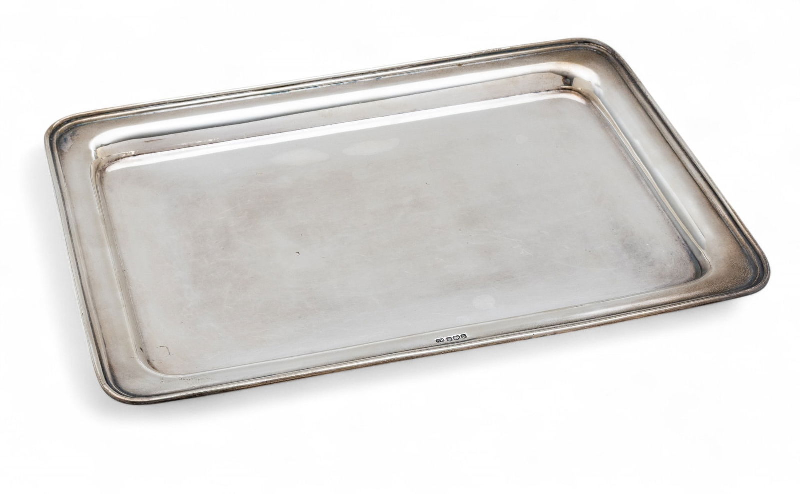 Sheffield England Sterling Silver Tray, 1918, H 0.5" W 8" L 12" 16.8 t oz (1 of 5)