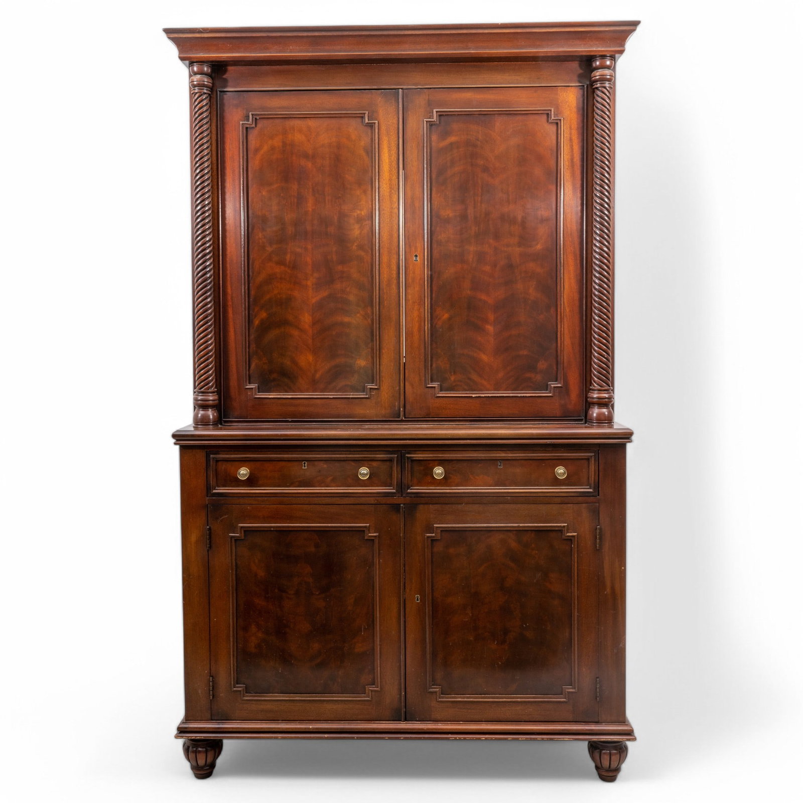 Henredon Carved Mahogany Entertainment Center H 81" W 52" Depth 24" (1 of 7)