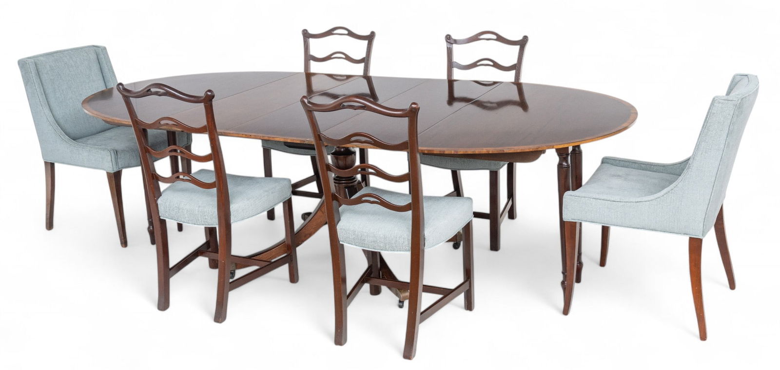 Baker Mahogany Dining Table, 3 Leaves & 6 Chairs 10 PCS (1 of 13)