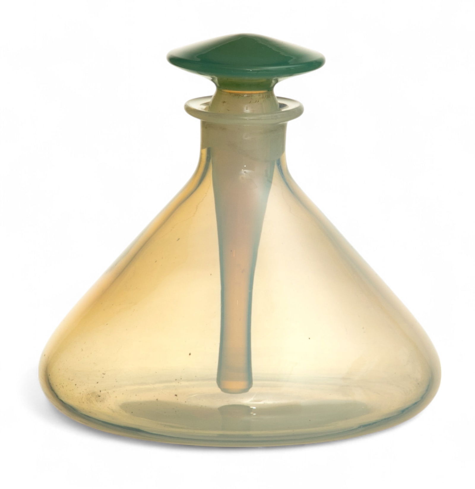 Fry Opaline Glass Perfume Bottle H 4" Dia. 4" (1 of 3)