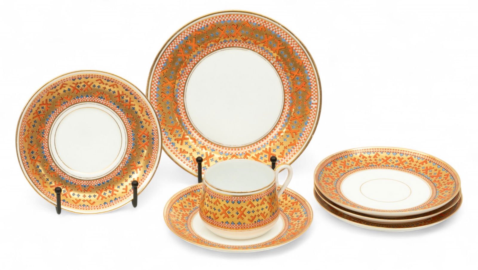 Kornilov Brothers And M.S. Kuznetsov Porcelain Grouping, Ca. 1900, 7 PCS (1 of 5)