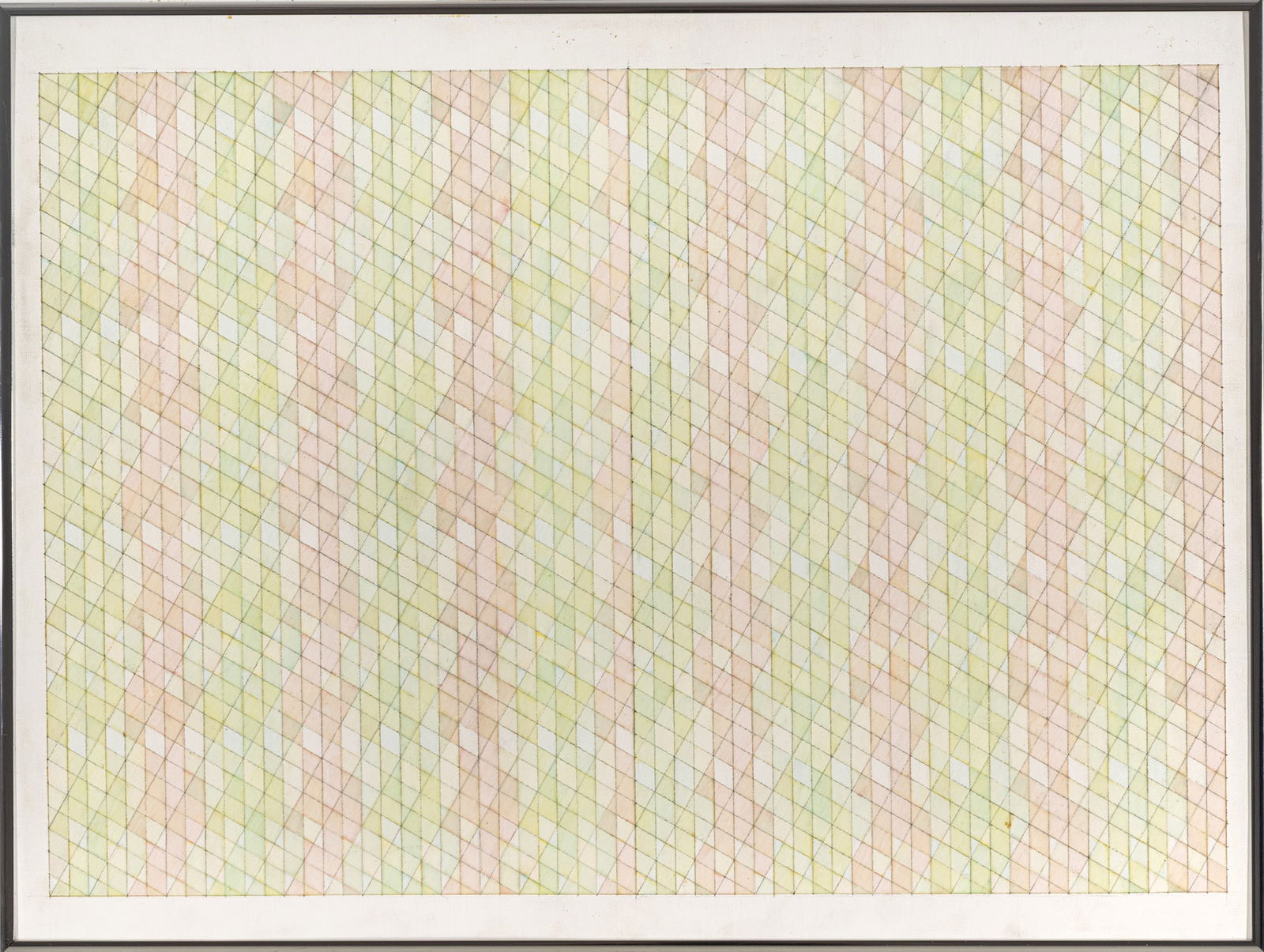 Jack Leaf (American, B. 1944) Polymer And Graphite on Canvas Board, 1978, 'Farnborough', H 18.25" W (1 of 9)