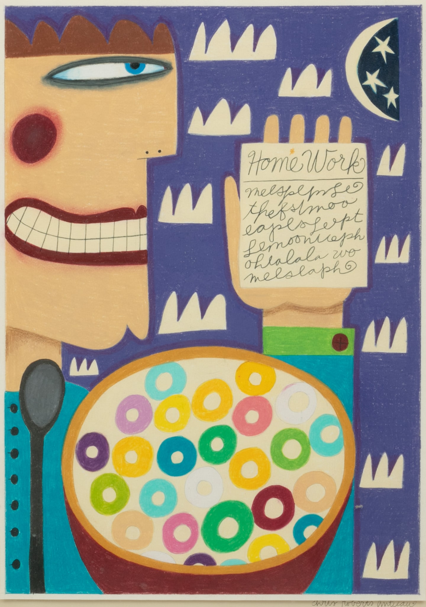 Chris Roberts-Antieau, (New Orleans) Mixed Media Collage 'Home Work', H 19" W 14" (1 of 5)