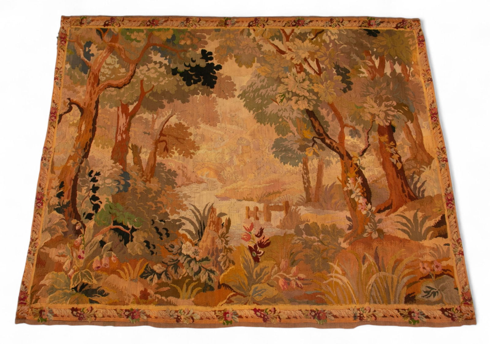 European Wool Tapestry 19th Century, H 77" W 61.25" (1 of 5)