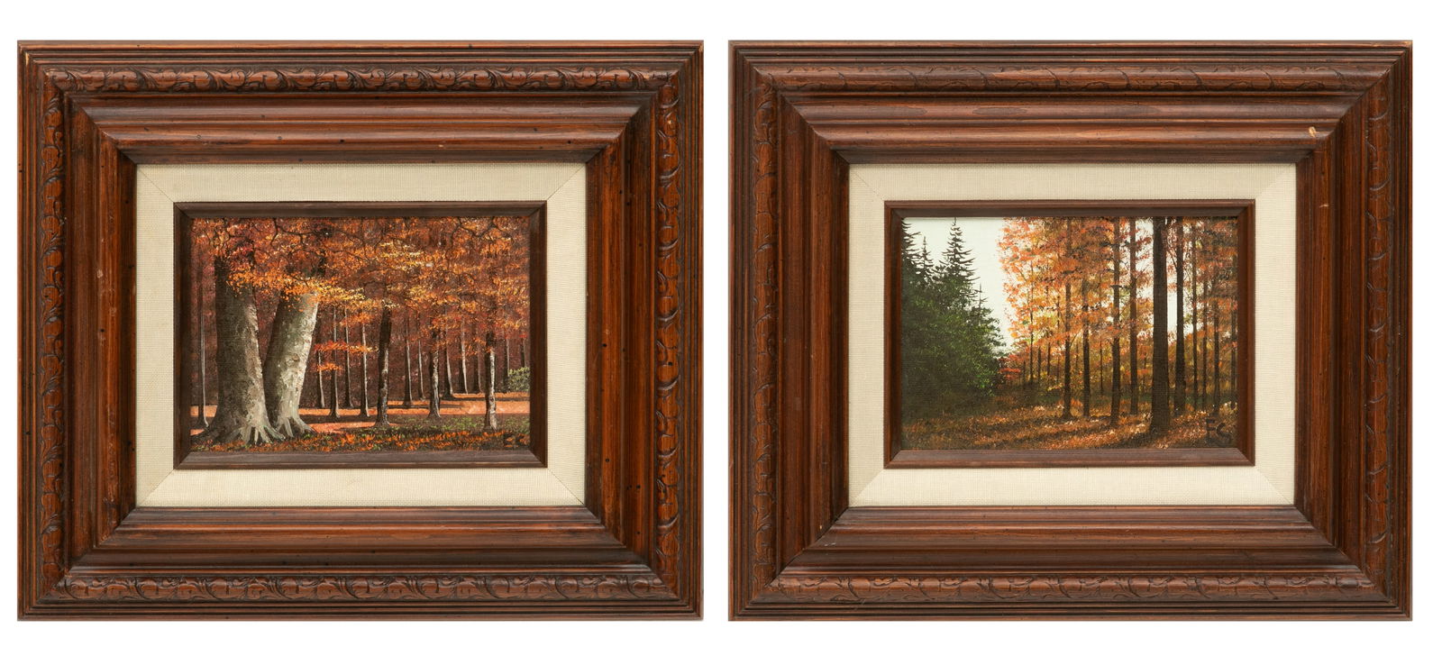 Eugene Schmidt , 1919-2007 Oil on Canvas 'Wooded Landscapes', H 5" W 6" Frame Size: H 11" W 13" 1 (1 of 9)