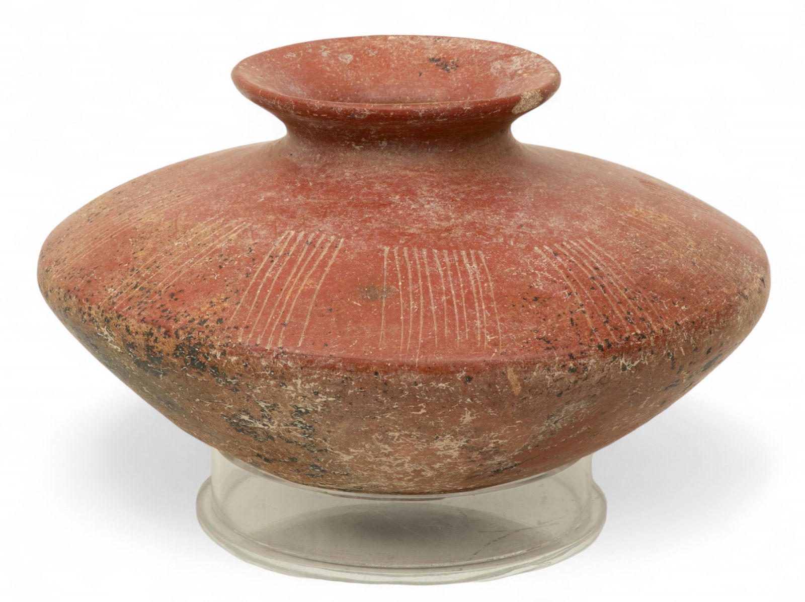 Colima, Redware Pottery 'Saucer' Olla H 6.5" Dia. 11" (1 of 6)