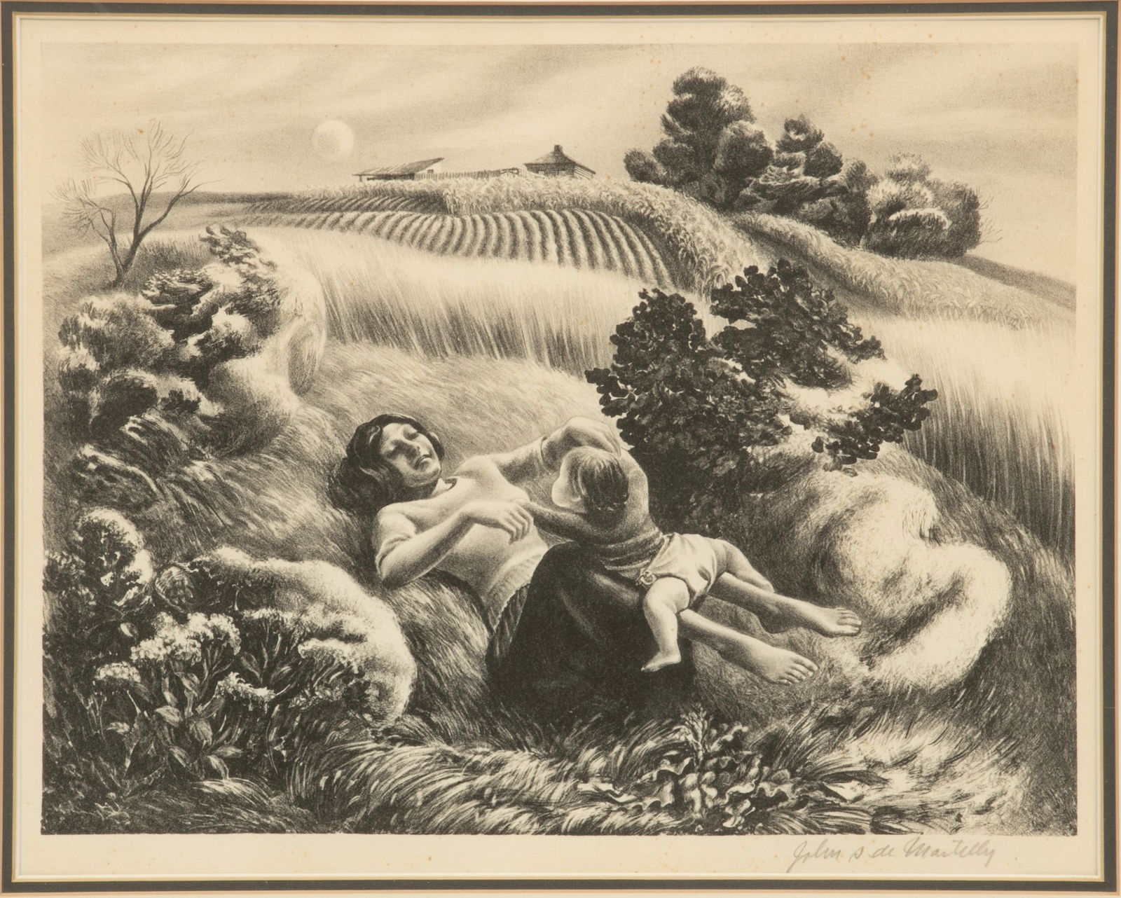 John Stockton De Martelly (American, 1903-1979) Lithograph on Paper 'Ride a Cock Horse', H 9.25" W (1 of 5)