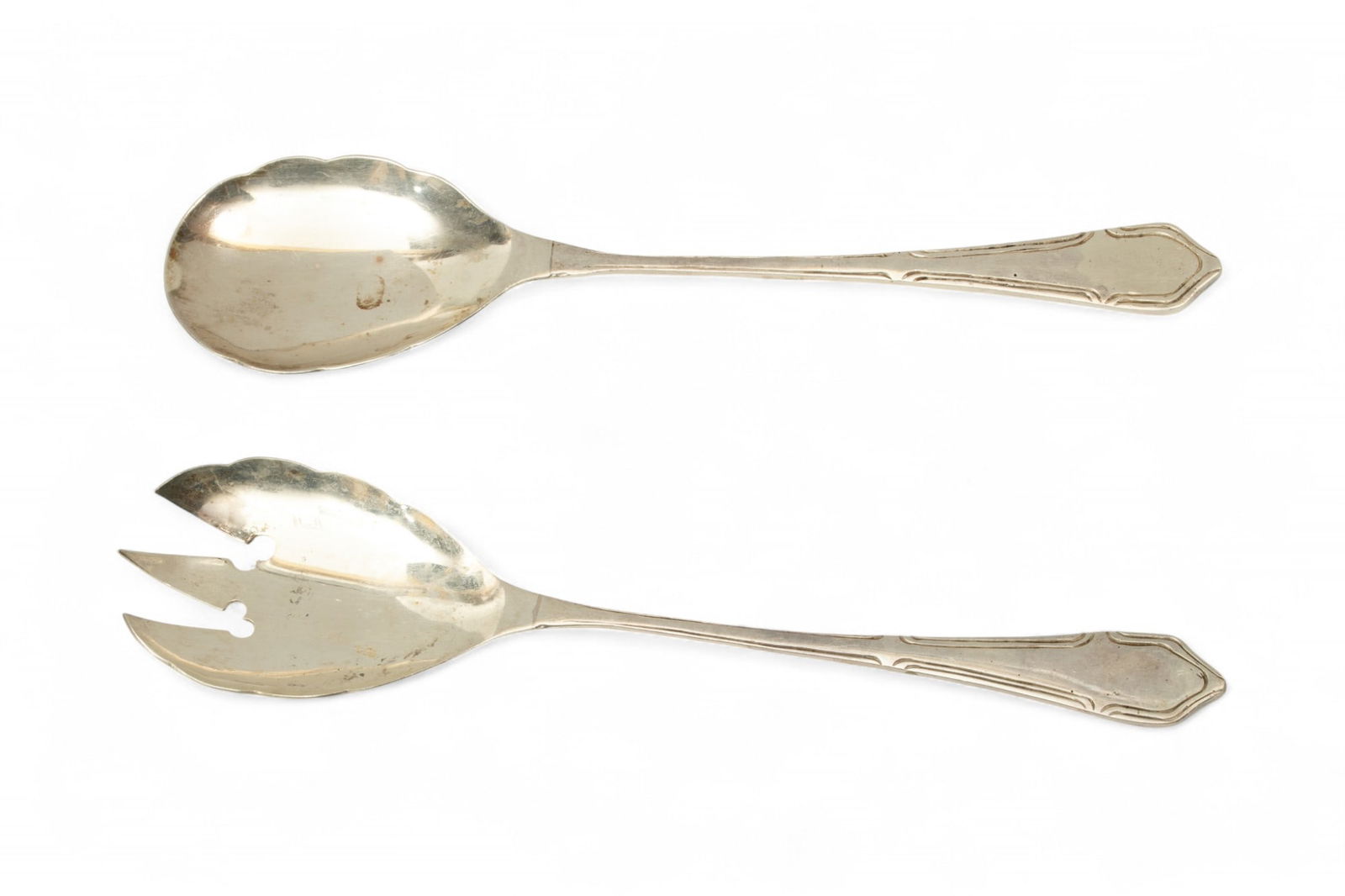 Robbe & Berking Metropole Sterling Silver Serving Salad Fork And Spoon L 9.5" 6.8 g 2 PCS (1 of 5)