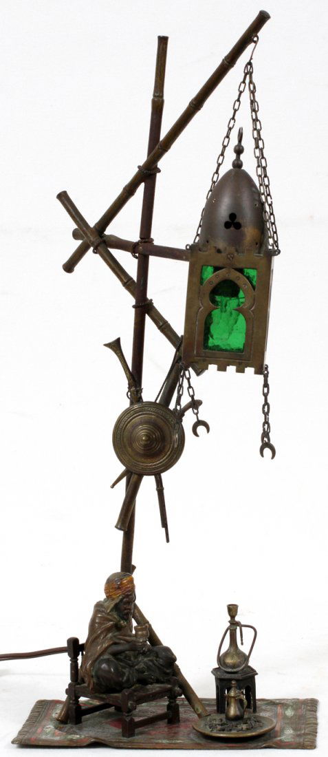 Austrian Bronze Figural Table Lamp with Austrian Bronze Figural Table Lamp with