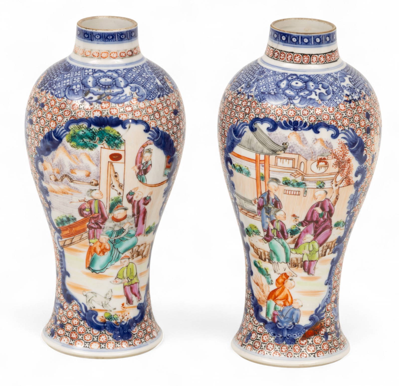 Chinese Porcelain Meiping Plum Vases 18th C., H 10\" Dia. 45\" 1 PAIR