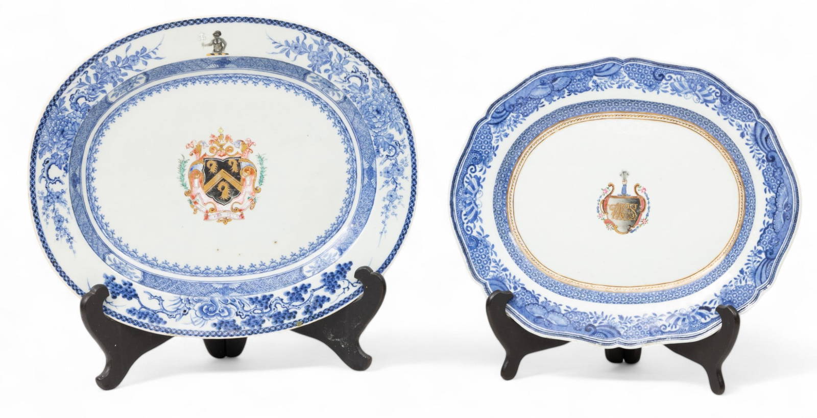 Chinese Export Armorial Porcelain Platters 18th.c, 2 PCS