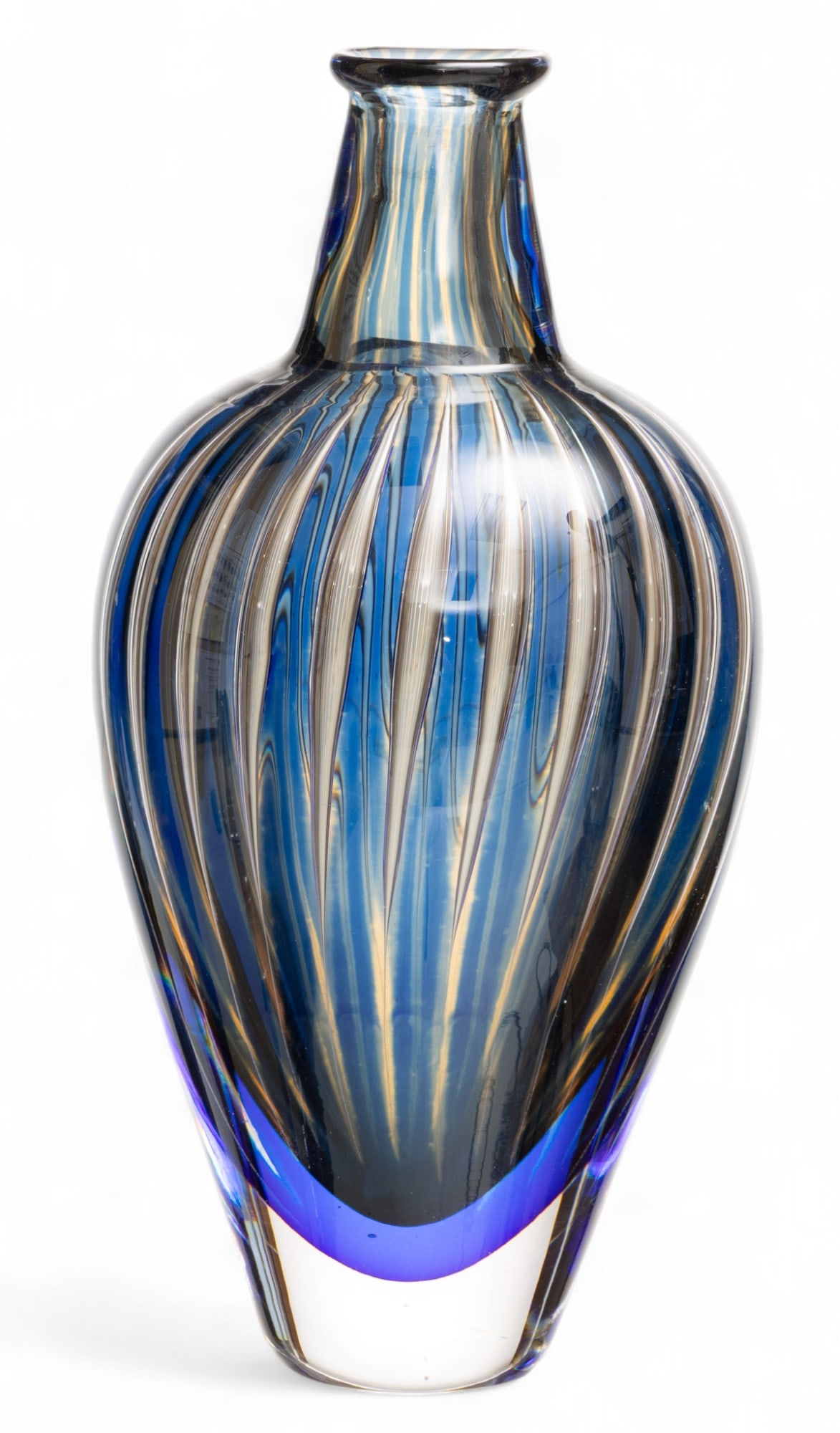 Edvin Ohrstrom for Orrefors (Swedish, 1906-1994) Art Glass Vase H 9" Dia. 4.5" (1 of 3)