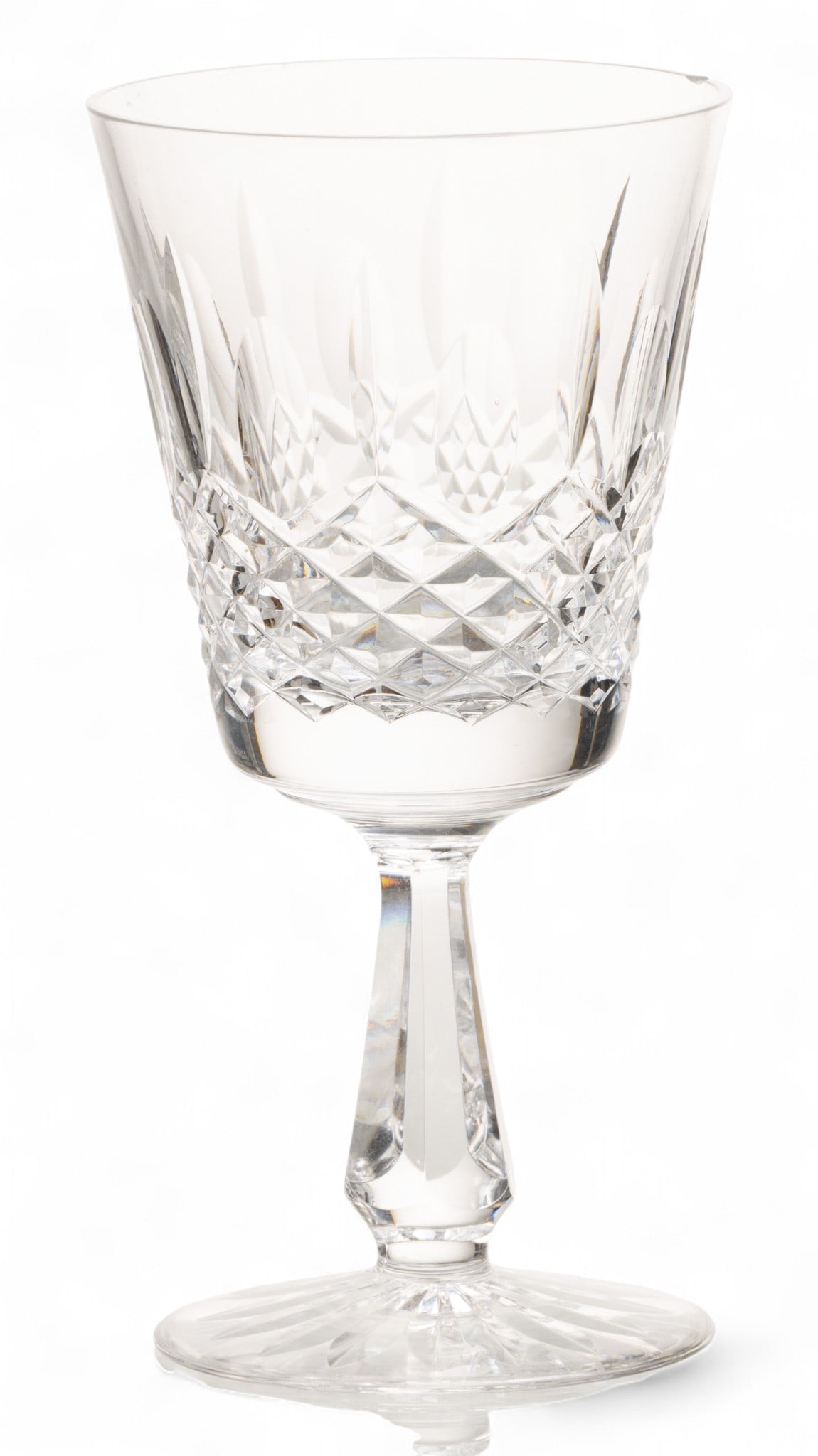 Waterford (Irish, Est. 1783) Cut Crystal Water Goblets 'Lismore Pattern', H 6.75" 16 PCS: Waterford (Irish, Est. 1783) Cut Crystal Water Goblets 'Lismore Pattern', H 6.75" 16 PCS Each signed. Provenance: Property from the Estate Collection of Charles and Barbara Ghesquiere, Bloomfield Hil