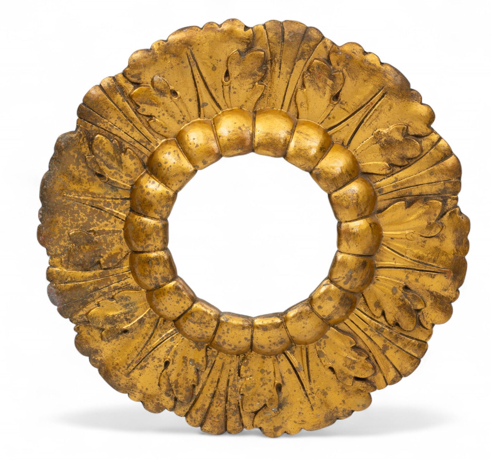 American Highland Park Bank Gilt Metal Ceiling Detail, Ca. 1922, Dia. 17.5" (1 of 3)