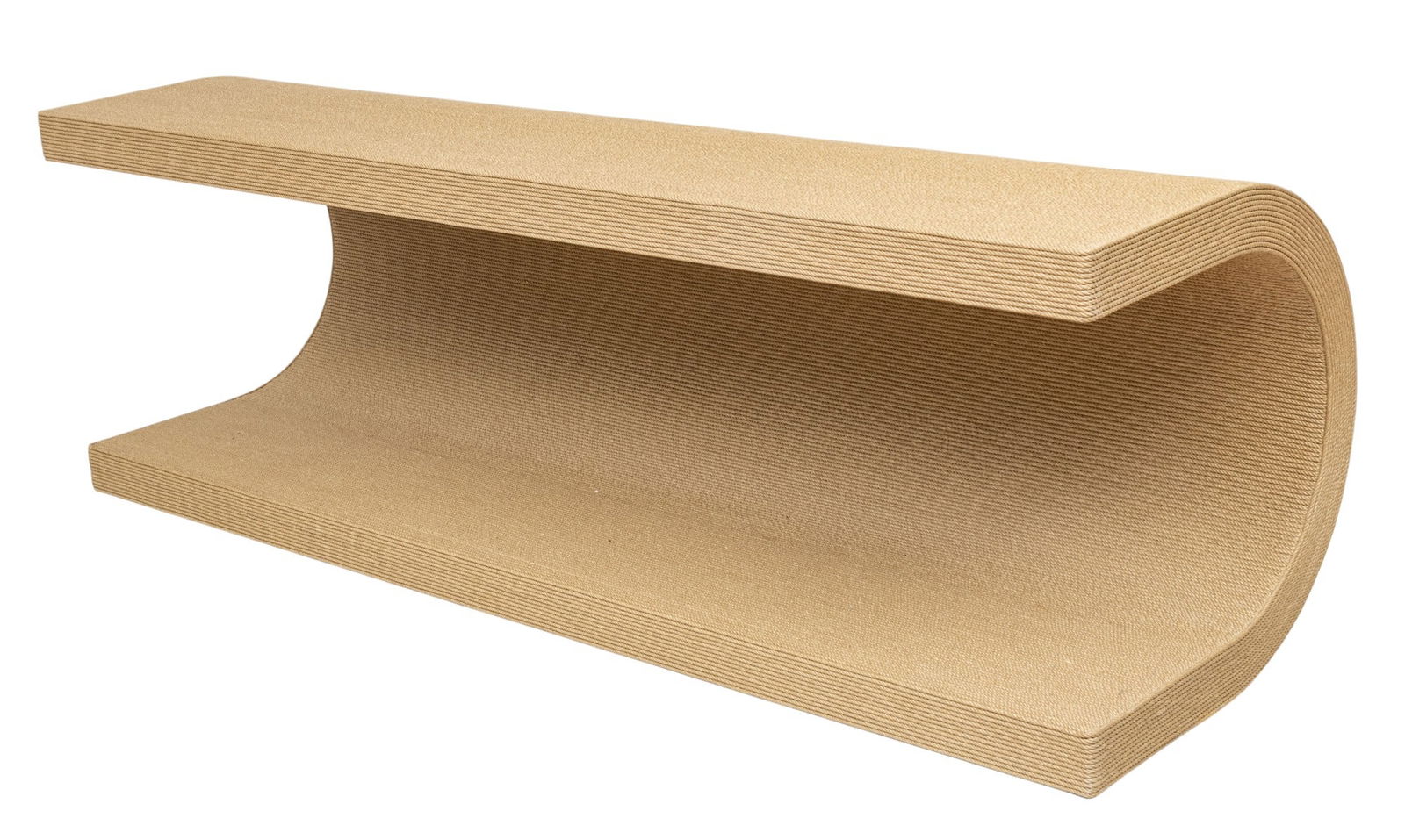 Christian Astuguevieille (French, B. 1946) for Holly Hunt (American) Wrapped Hemp Rope over Wood: Christian Astuguevieille (French, B. 1946) for Holly Hunt (American) Wrapped Hemp Rope over Wood 'Console Table', H 31.5" L 90.5" Depth 30.5" Natural hemp painted cotton and acrylic cord outer on a du