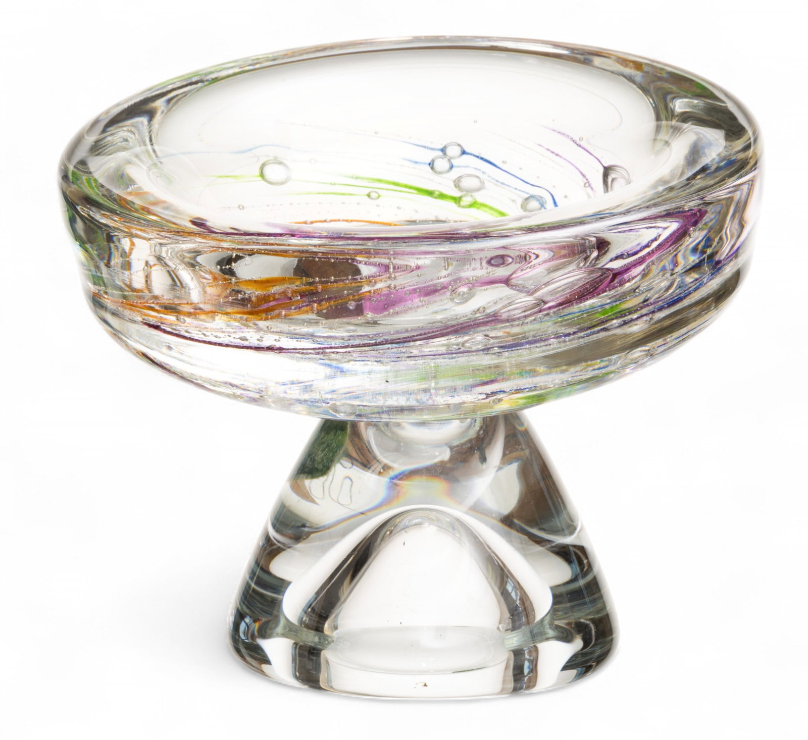 Leon Applebaum Blown Studio Art Glass Sculpture 1945, H 8" Dia. 9.5" (1 of 5)