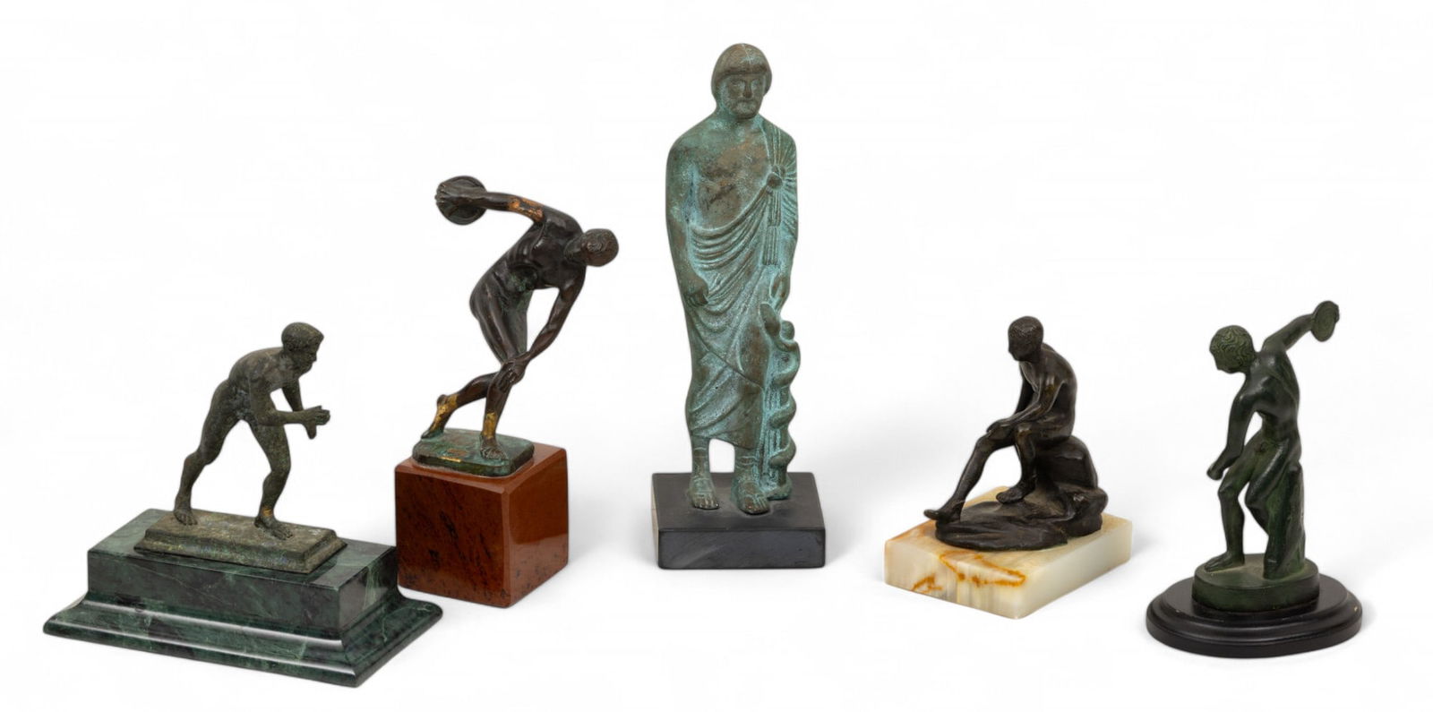Grouping of Bronze Figures After the Classical Greco-Roman, 20th C., 5 PCS (1 of 5)