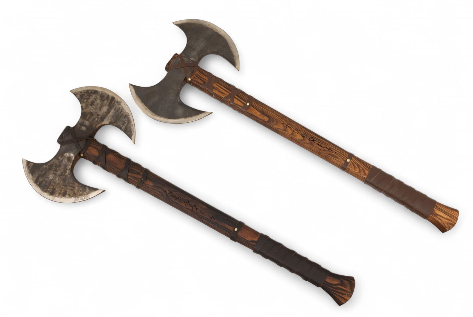 Pair of Medieval Style Battle Axes W 13" L 35.5" Depth 1" 2 PCS (1 of 8)