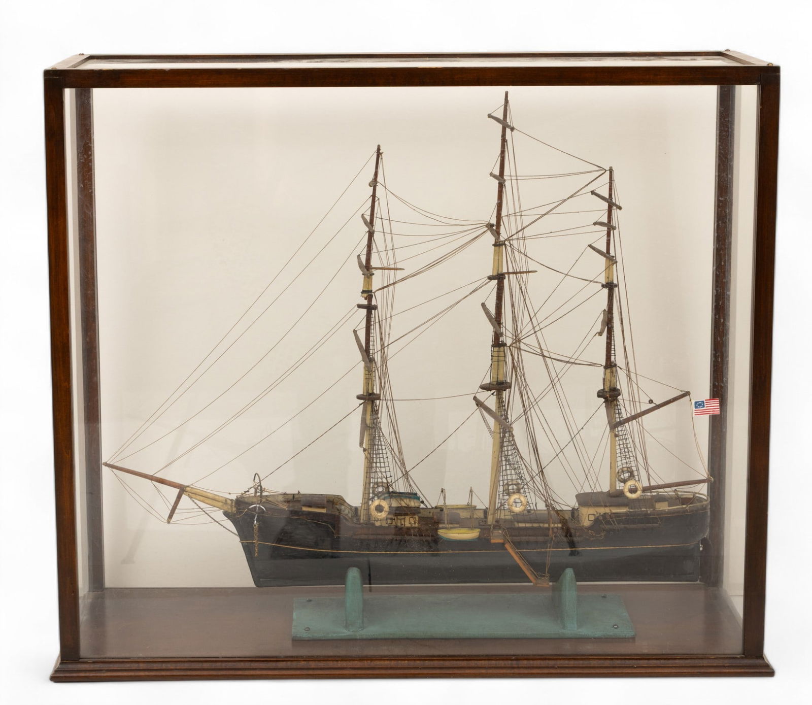 Carved Wood Model Boat H 25.75" L 30.5" Depth 10.5" (1 of 6)