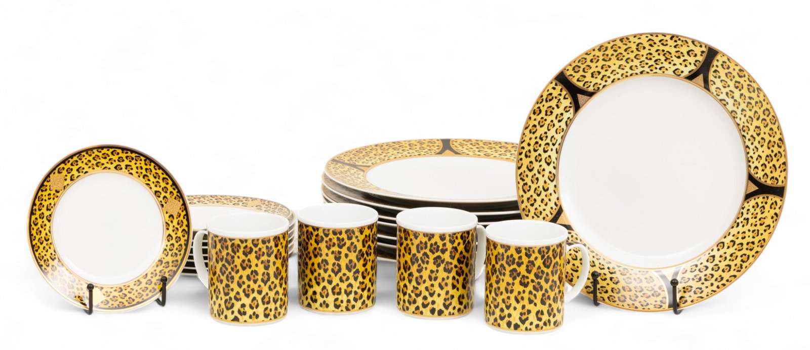 Lynn Chase Amazonian Jaguar Pattern Porcelain Partial Set 20 PCS (1 of 8)