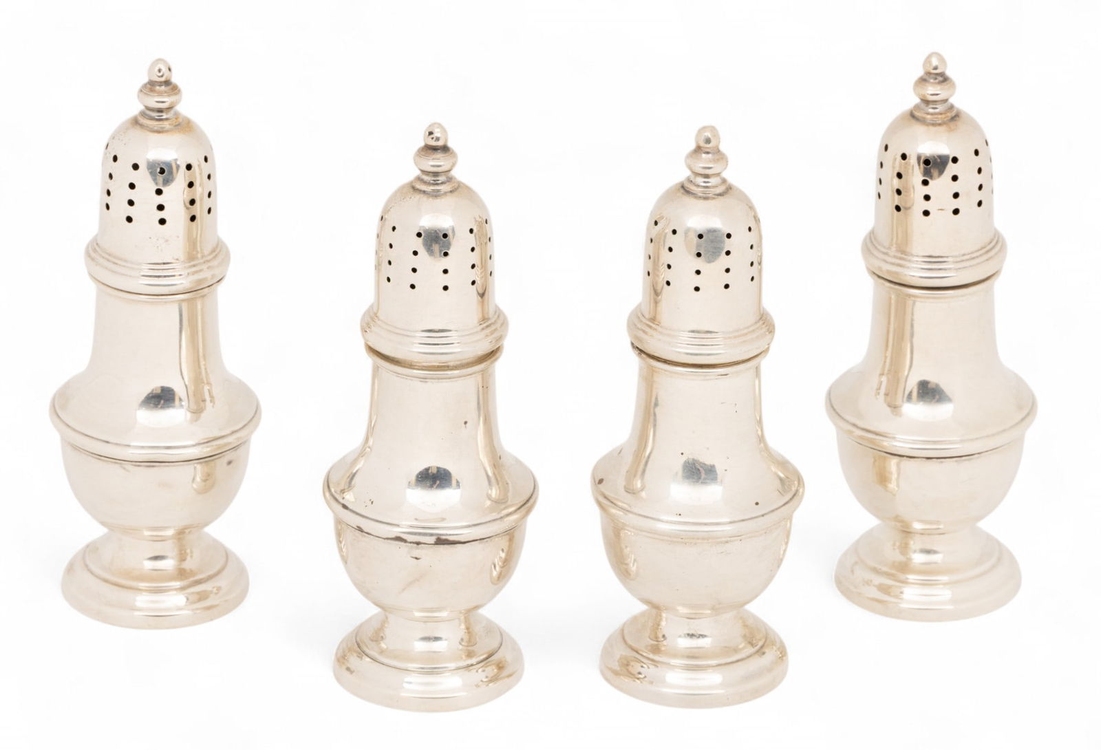 Alvin Silver Co. Sterling Silver Salt And Pepper Shakers H 4.5" 4.05 t oz 2 PAIRS (1 of 3)
