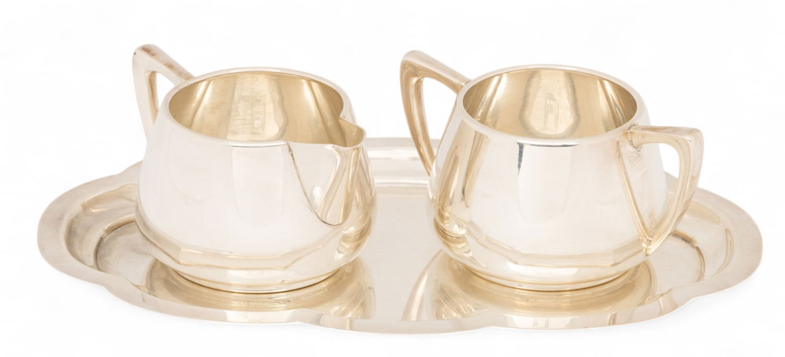 Gorham Sterling Silver Creamer And Sugar on B & M Tray 11.6 t oz 3 PCS (1 of 3)