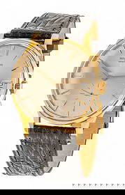 Patek Philippe (Geneva) Calatrava 18 Kt Yellow Gold Wrist Watch, Ca. 1960's: Patek Philippe (Geneva) Calatrava 18 Kt Yellow Gold Wrist Watch, Ca. 1960's 18kt yellow gold, 33.5mm, Reference No. 3514, Works # 1123859, Adjusted to heat in cold 5 positions 37 jewels. Hirsch leathe