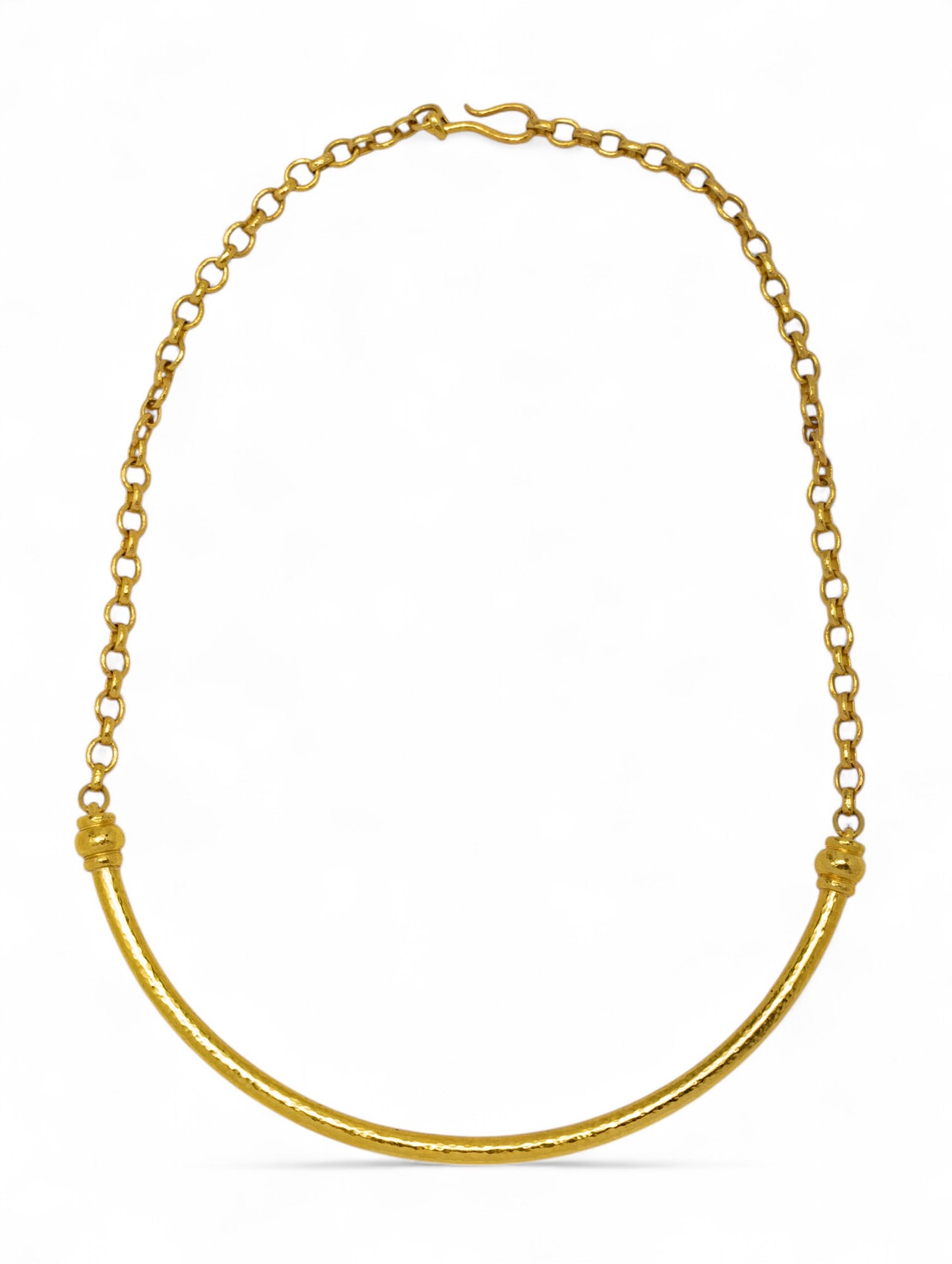 18K Gold Chain with Curved Tube Necklace 41 g 1 PC (1 of 6)