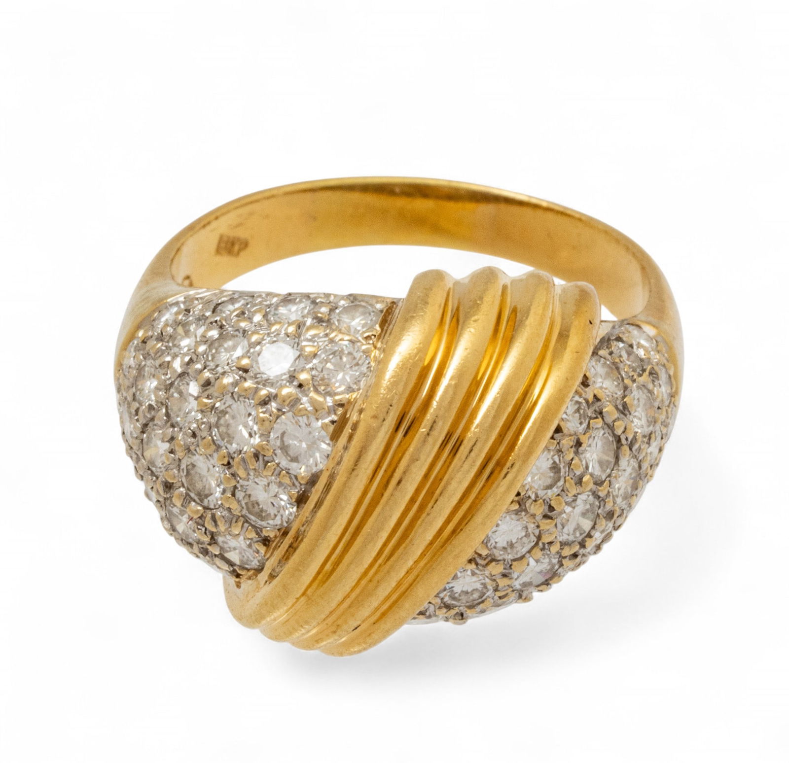 Diamond And 18KP Gold Ring, Size 9 11 g 1 PC (1 of 7)