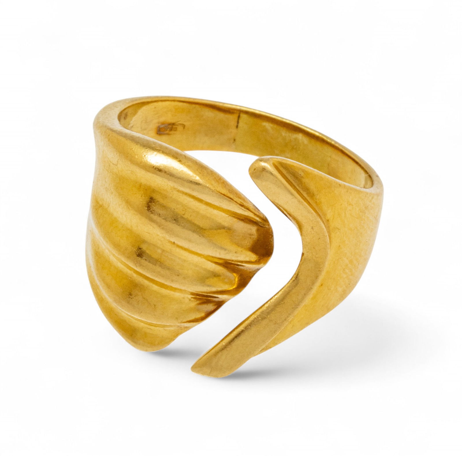 18K Yellow Gold Wrap Around Ring, Italy, Size 9 1/2, 18 g 1 PC (1 of 8)