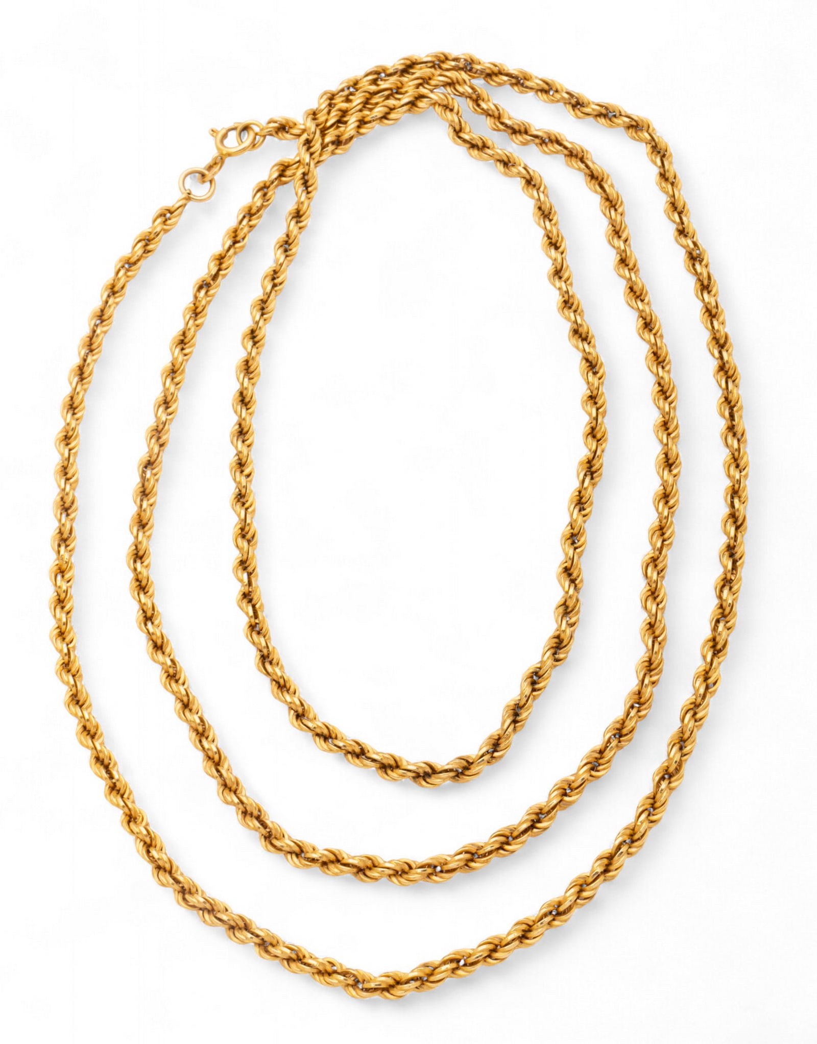 18K Yellow Gold Pocket Watch Chain L 37" (1 of 5)